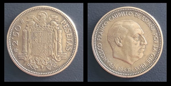 2,50 pesetas 1953 *54
