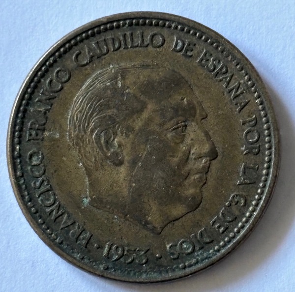 Error Acuñación, 2’5 pesetas 1953 *54