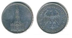 5 reichsmark (1 Aniversario del Gobierno Nazi-Iglesia de la Guarnición de Potsdam)
