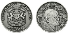 1500 francs CFA (Canonización Juan Pablo II)