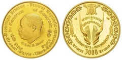 3.000 francs (10º Aniversario de la Independencia)
