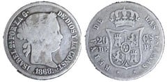20 céntimos de peso (Periodo Colonial Español)