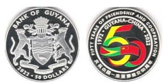 50 dollars (50 años de relaciones diplomáticas entre Guyana y China)