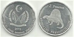 2 pesetas (Dimetrodon)