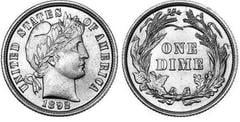 1 dime (10 cents) (Barber dime)