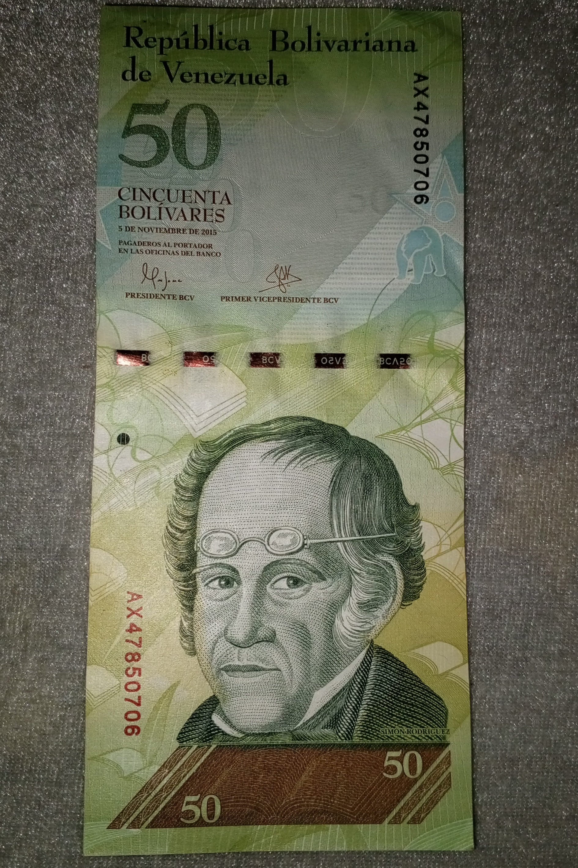 05/11/2015 Billete de 50 Bs