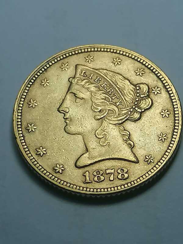 Liberty 5$ 1878 peso 8,30 gr oro