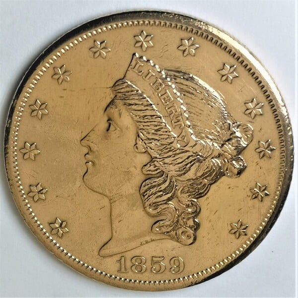USA 20 $ Gold Liberty Double Eagle 1859-S