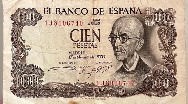 Billete de 100 pesetas 1970