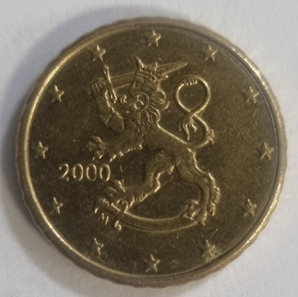 Moneda de 10 centimos de Finlandia del 2000