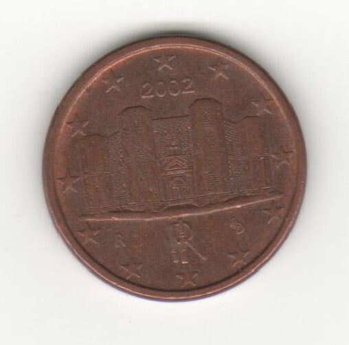 Moneda Italia 1 céntimo 2002