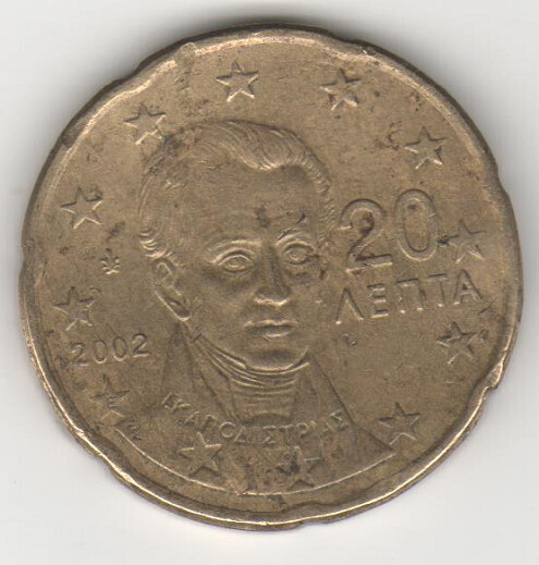 Moneda Grecia 20 céntimos 2002