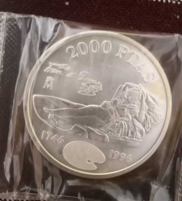 2000 pesetas plata La Maja Vestida 1996