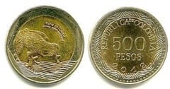 MONEDA DE 500 PESOS DE COLOMBIA 2012-2023