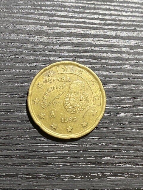 Moneda 20 céntimos Cervantes fallo de acuñación