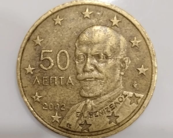 Moneda 50 céntimos € Grecia 2002F