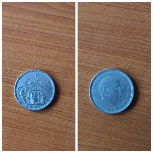 5 pesetas 1957 Franco