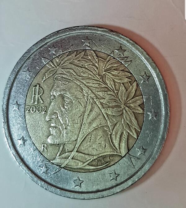 Moneda 2 euro italiana dante Alighieri