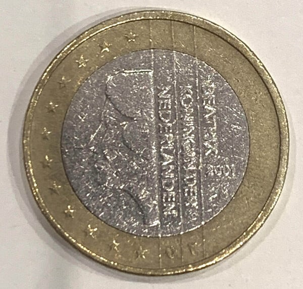 Moneda Un Euro (1€) Beatrix Koningin 2001 Países Bajos