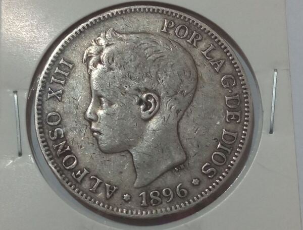 Moneda 5 pesetas España 1896
