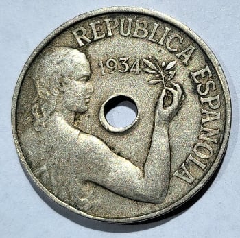 25 Céntimos España 1934