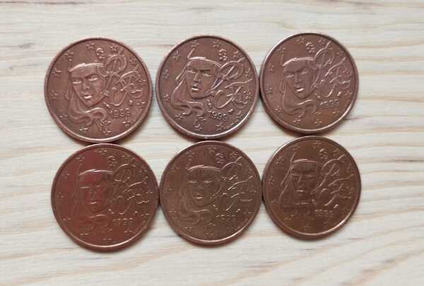 Moneda de 5 céntimos francesa de 1999
