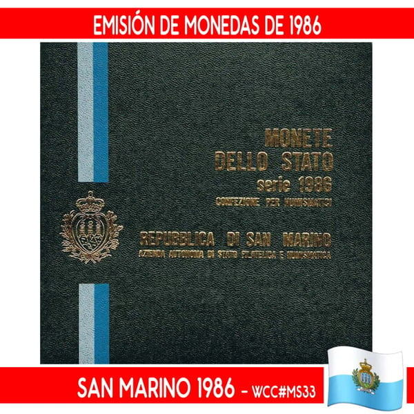 J0042# San Marino 1986. Emisión de Monedas Anual (BU) WCC#MS33