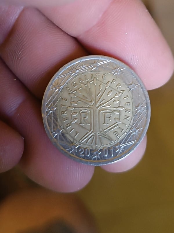 Moneda 2 euros Francia 2001 error