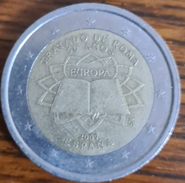 Moneda tratado roma conmemorativa