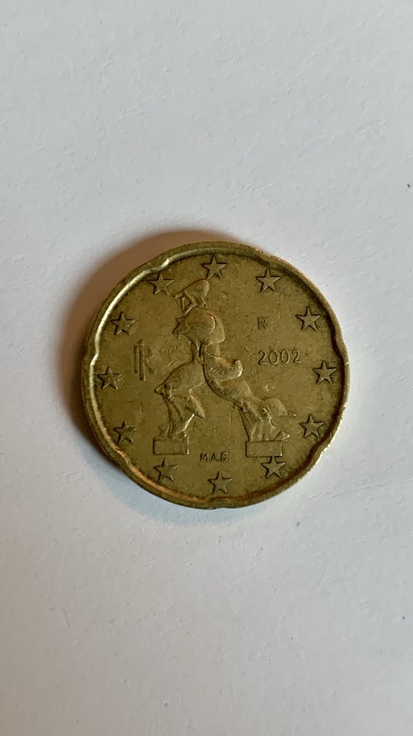 Moneda 20 céntimos Italia 2002 mac