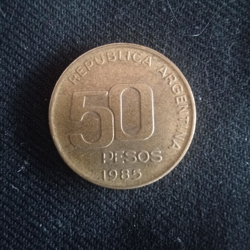 50 pesos 1985 cincuentenario del banco central argentina