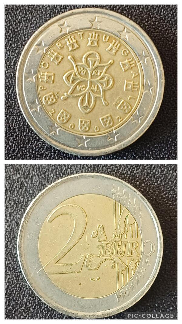 2 euros Portugal 2002 con errores