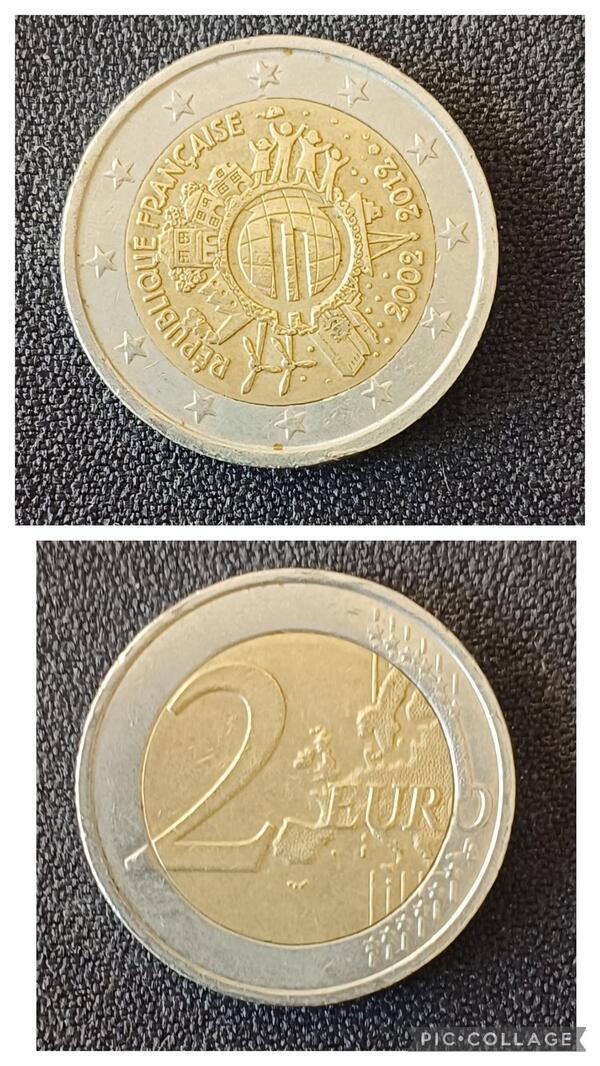 2 euros Francia conmemorativa 2002-2012