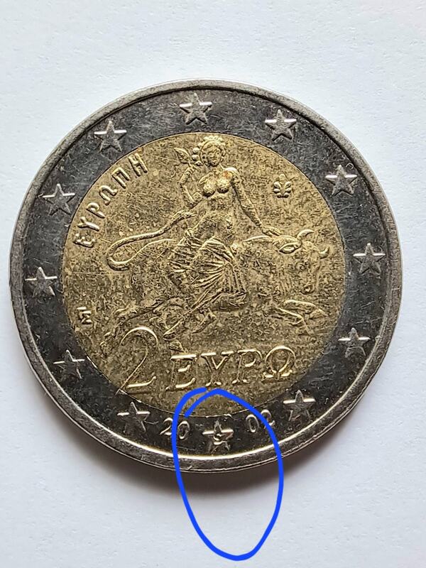 2 € Grecia 2002 con la S