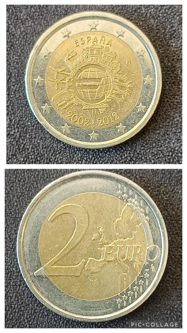 2 euros España conmemorativa 2002-2012
