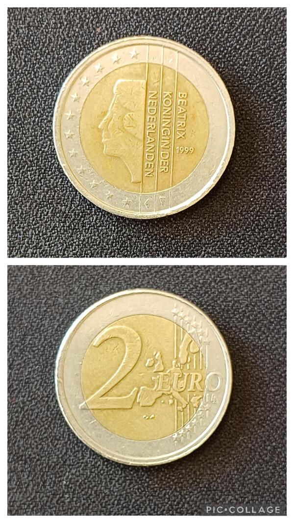2 euros Holanda 1999 con error