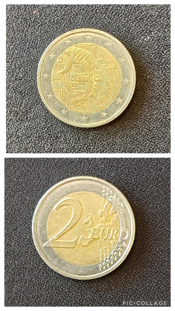 2 euros Francia 2020 Charles de Gaulle