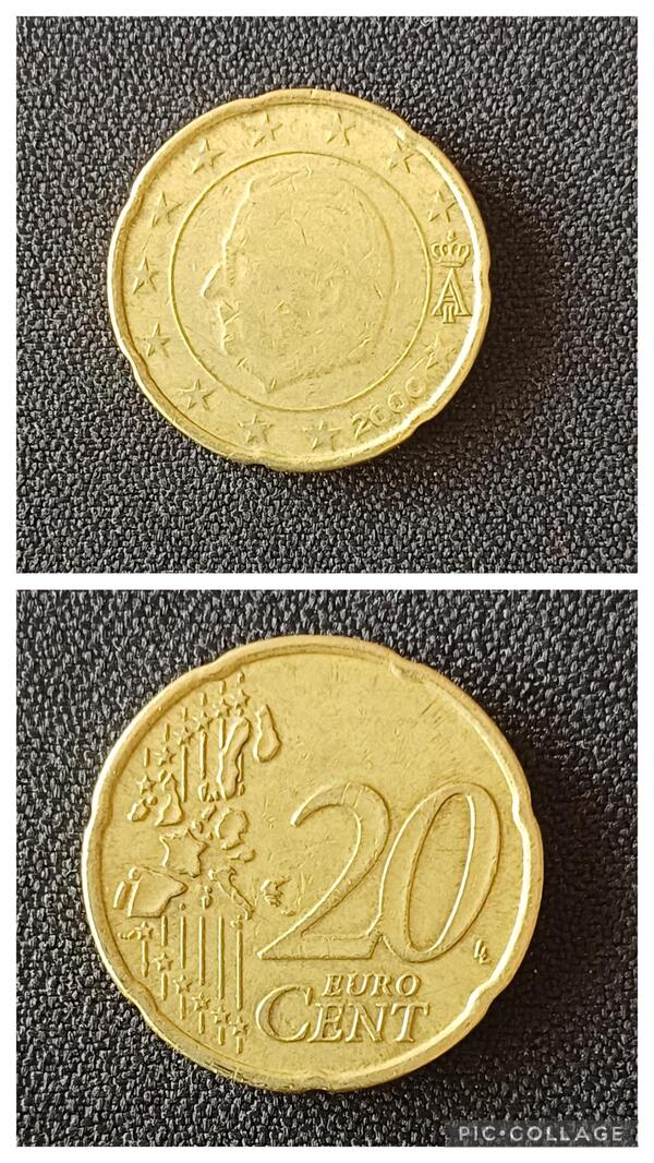 20 centimos Belgica 2000