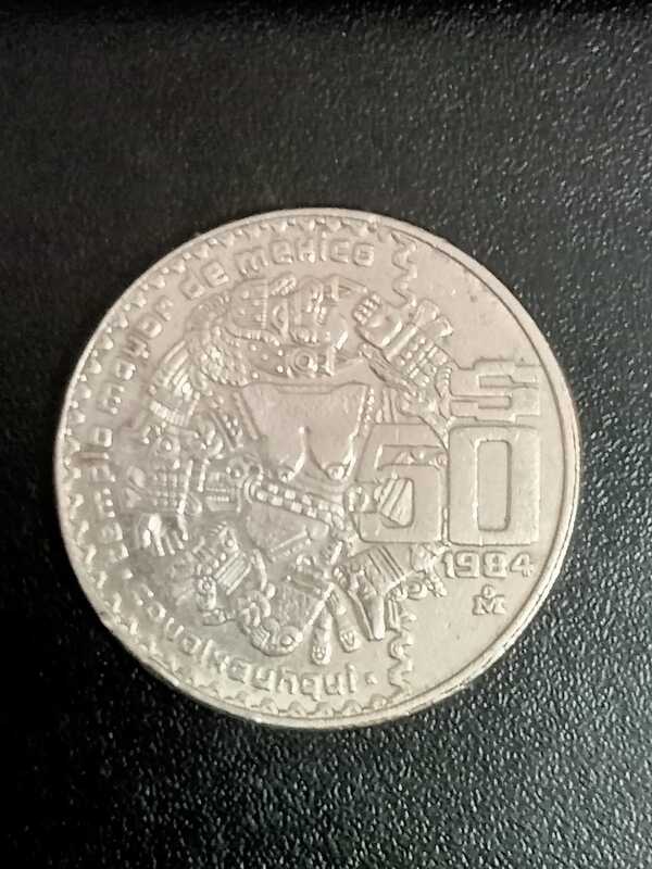 moneda 50 pesos mexico 1984