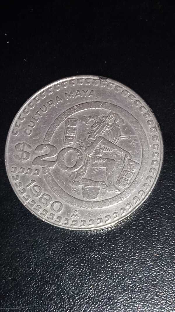 moneda 20 pesos 1980 mexico