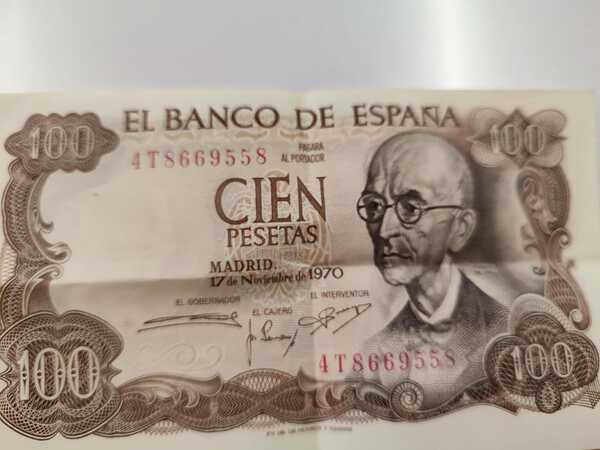 Billete 100 Pesetas (Manuel de Falla) 1970 de España