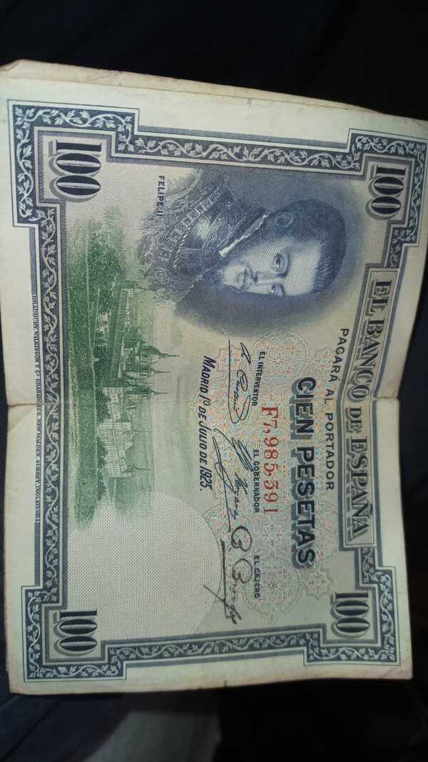billete 100 pesetas Felipe 1925