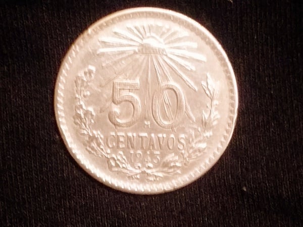 Moneda plata 50 centavos 1943