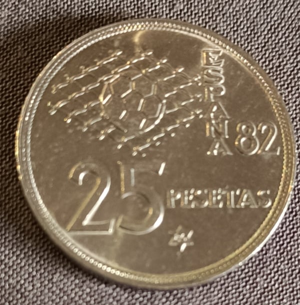 Moneda de 25 pesetas del Mundial de 1982 España