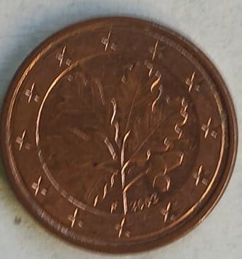 Moneda 1 centimo euro del 2002 F