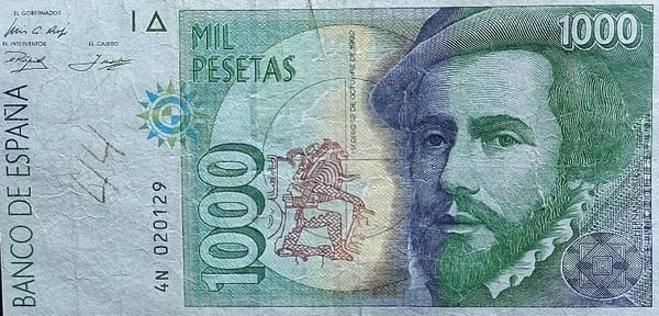 Billete 1000 Pesetas España 1992 Hernan Cortes