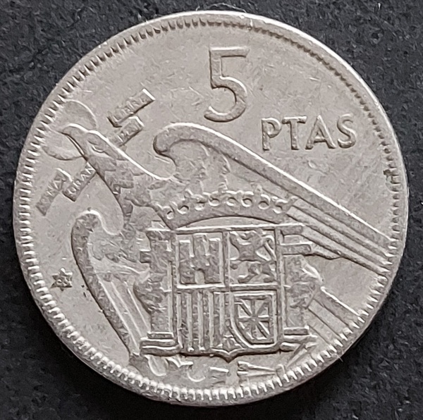 Moneda 5 Pesetas España 1957