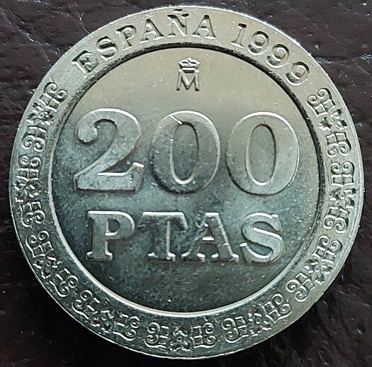 Moneda 200 Pesetas España 1999 Juan Carlos I Rey de España