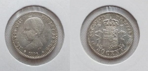 50 Céntimos ALFONSO XIII 1892 *9 *2 MBC