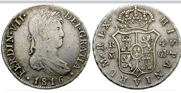 Moneda de plata 4 reales Madrid G.J. Fernando VII 1816